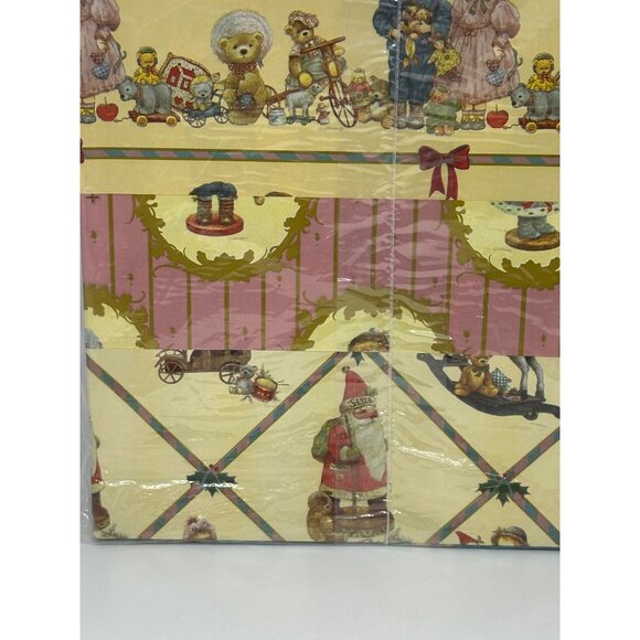 VTG Toys From The Attic Christmas Gift Wrap Lot 50 Sq Ft Paper & Tags NIP - Picture 7 of 8